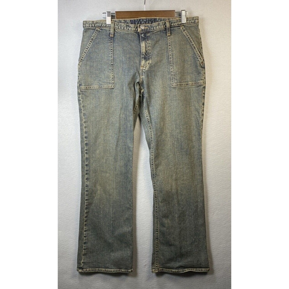 Y2K Vintage Gap Square Pocket Jeans Womens 16 Straight Fit Made in USA 34x30 EUC